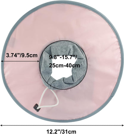 12 Inch Adjustable Elizabethan Collar for Cats - Soft & Comfortable Cat Cone Collar to Stop Licking & Scratching, Waterproof & Breathable Pet Cone(Blush Pink)