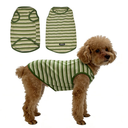 Dog Shirts Sleeveless Dog T Shirts Soft Pet T-Shirt Classic Red Stripes Print for Puppy Small Medium Large Dogs Breathable Pet Vest for Birthday, Photo Props & Daily Wear (Large (20-30lb), Red Stripe)