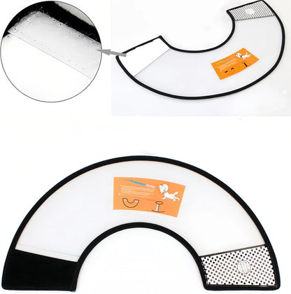2PCS Adjustable Dog Recovery Cone, Plastic E-Collar for Cats and Dogs, Comfortable Elizabethan Collar to Help Reduce Licking and Scratching, Soft Edge Pet Cone for Large Medium Small Pets, White, L