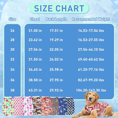 Dog Cooling Shirt for Medium Large Dogs, Breathable Mesh Dog T Shirt with Sun Protection, Lightweight Summer Dog Clothes, Soft Cooling Pajama Vest for Sleeping Walking Outdoor（Circular-30）