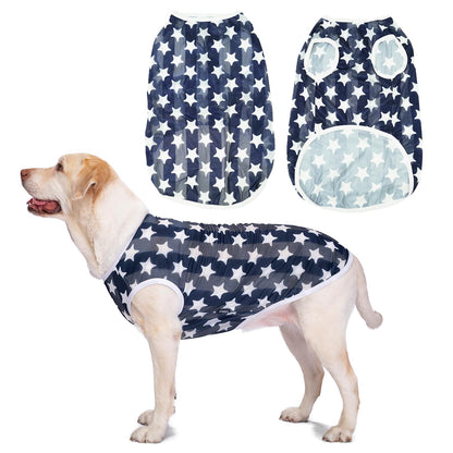 Dog Cooling Shirt for Medium Large Dogs, Breathable Mesh Dog T Shirt with Sun Protection, Lightweight Summer Dog Clothes, Soft Cooling Pajama Vest for Sleeping Walking Outdoor（Circular-30）