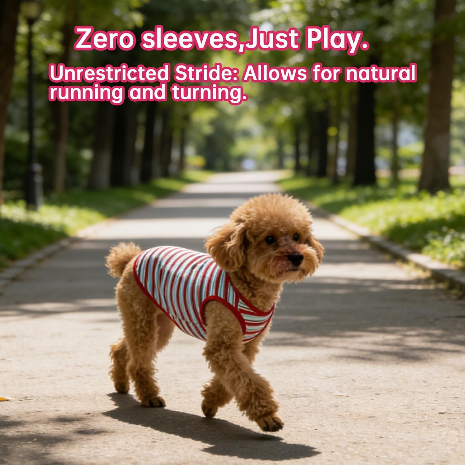 Dog Shirts Sleeveless Dog T Shirts Soft Pet T-Shirt Classic Red Stripes Print for Puppy Small Medium Large Dogs Breathable Pet Vest for Birthday, Photo Props & Daily Wear (Large (20-30lb), Red Stripe)