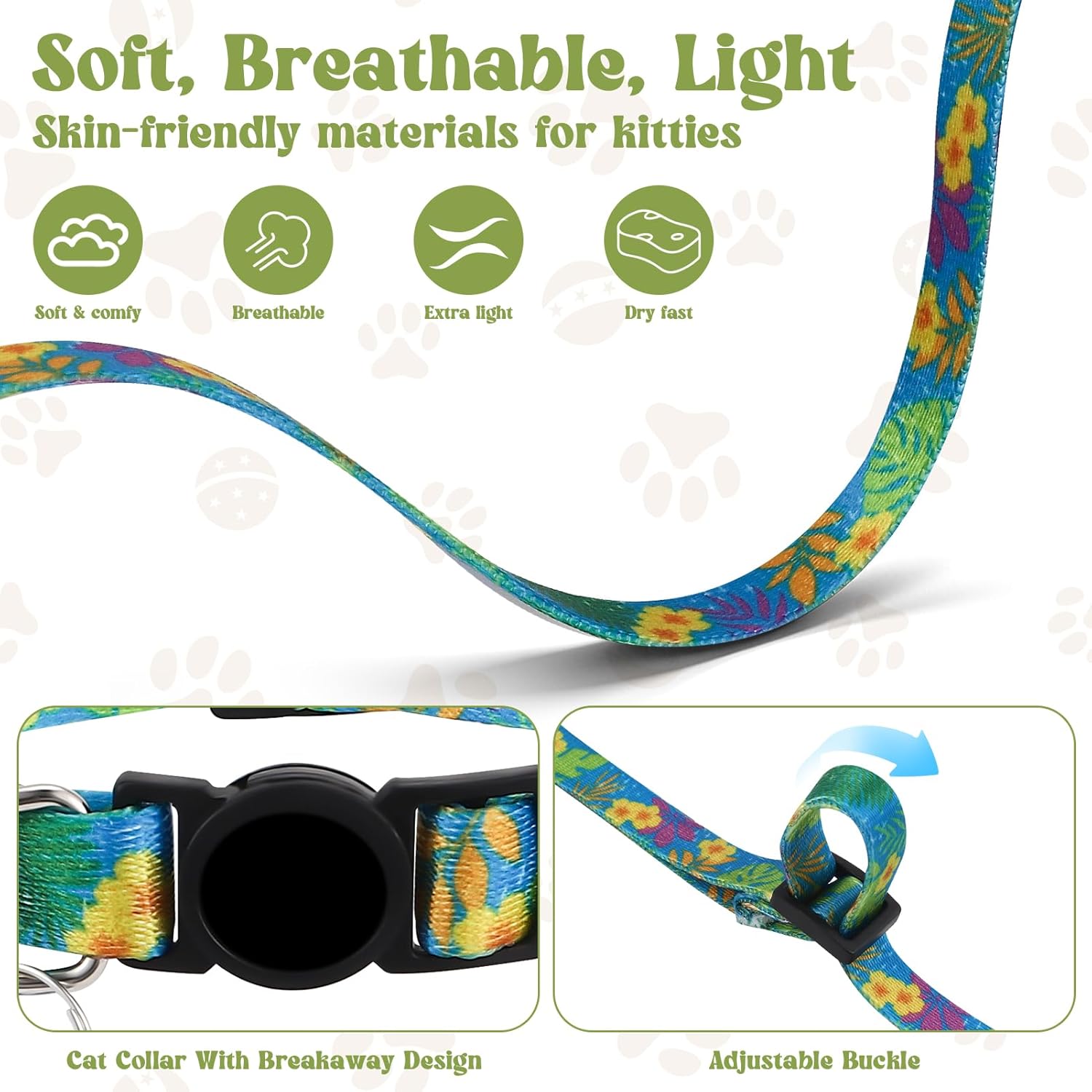 2 Pack Cat Harness and Leash Set - Escape Proof Adjustable Cat Harness, Outdoor Travel Harness for Cats & Kittens Multicolor