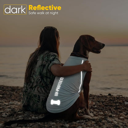 3Pack Sunblock Dog Shirt Breathable Reflective Dog T-Shirt Lightweight Sun Protection Sleeveless Dog T Shirts for Small Medium Large Dogs Perfect for Summer Walks & Outdoor Adventures