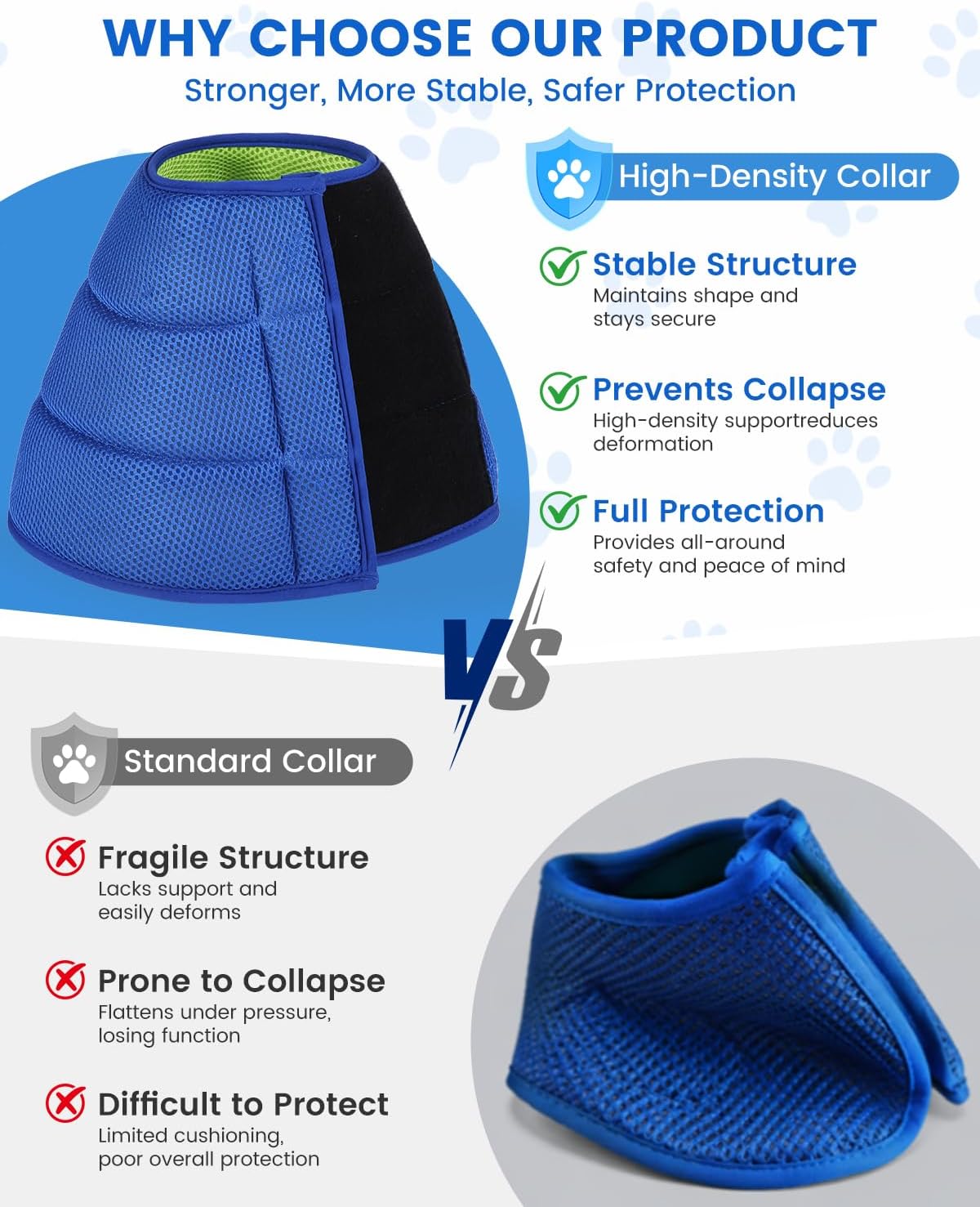 Dog Recovery Collar for Dogs After Surgery – Soft Breathable Dog Cone Collar, Lightweight Elizabethan Collar Alternative for Wound Healing, Anti Licking, Comfortable Sleep & Daily Eating,L