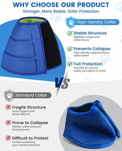 Dog Recovery Collar for Dogs After Surgery – Soft Breathable Dog Cone Collar, Lightweight Elizabethan Collar Alternative for Wound Healing, Anti Licking, Comfortable Sleep & Daily Eating,L