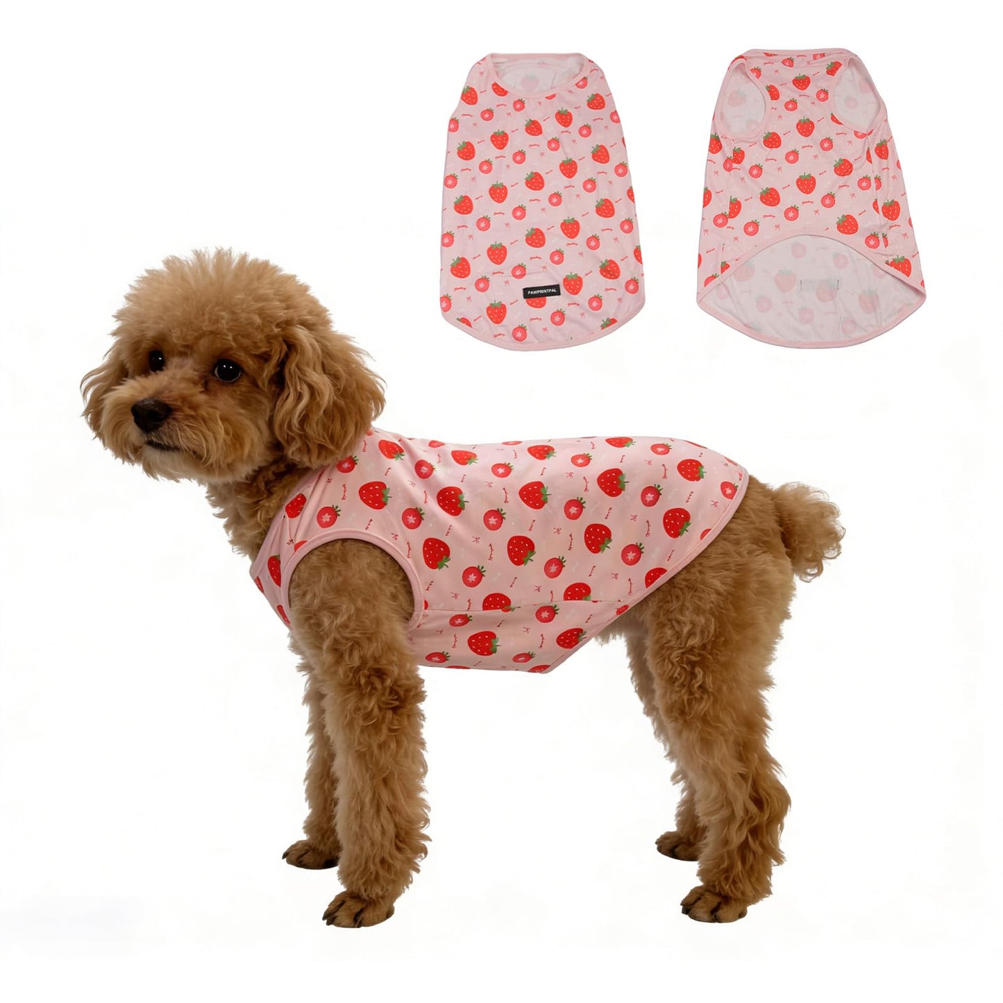 Dog Shirts Sleeveless Dog T Shirts Soft Pet T-Shirt Classic Red Stripes Print for Puppy Small Medium Large Dogs Breathable Pet Vest for Birthday, Photo Props & Daily Wear (Large (20-30lb), Red Stripe)