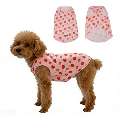 Dog Shirts Sleeveless Dog T Shirts Soft Pet T-Shirt Classic Red Stripes Print for Puppy Small Medium Large Dogs Breathable Pet Vest for Birthday, Photo Props & Daily Wear (Large (20-30lb), Red Stripe)
