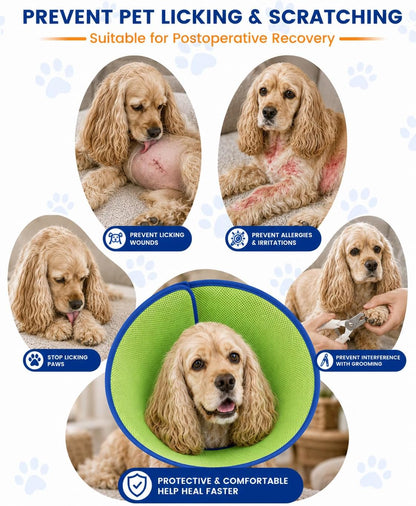 Dog Recovery Collar for Dogs After Surgery – Soft Breathable Dog Cone Collar, Lightweight Elizabethan Collar Alternative for Wound Healing, Anti Licking, Comfortable Sleep & Daily Eating,L