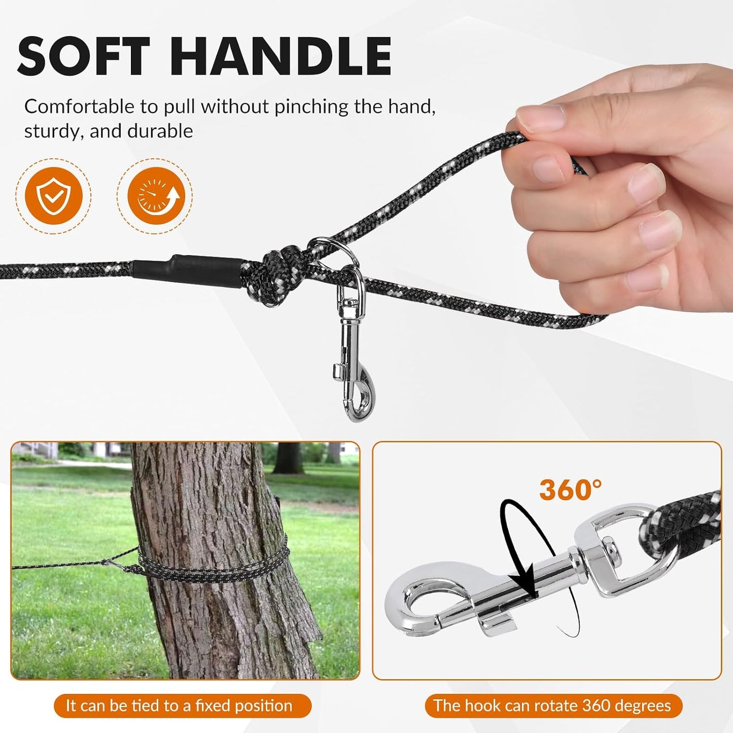 15FT Reflective Cat Leash,Escape Proof Long Training Lead for Cats Kittens & Small Pets,Durable Outdoor Walking Leash with Waste Bag Dispenser(Black)