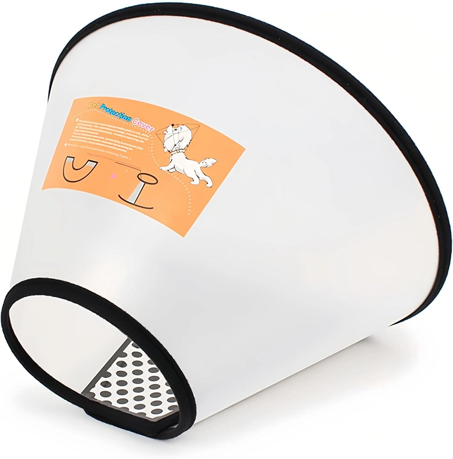 2PCS Adjustable Dog Recovery Cone, Plastic E-Collar for Cats and Dogs, Comfortable Elizabethan Collar to Help Reduce Licking and Scratching, Soft Edge Pet Cone for Large Medium Small Pets, White, L