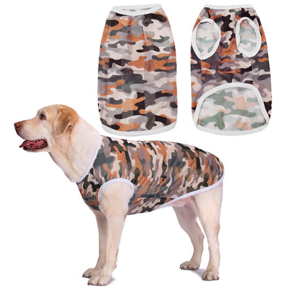 Dog Cooling Shirt for Medium Large Dogs, Breathable Mesh Dog T Shirt with Sun Protection, Lightweight Summer Dog Clothes, Soft Cooling Pajama Vest for Sleeping Walking Outdoor（Circular-30）