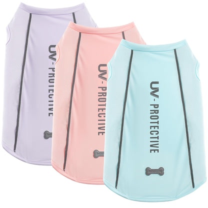 3Pack Sunblock Dog Shirt Breathable Reflective Dog T-Shirt Lightweight Sun Protection Sleeveless Dog T Shirts for Small Medium Large Dogs Perfect for Summer Walks & Outdoor Adventures