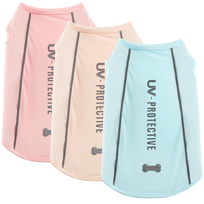 3Pack Sunblock Dog Shirt Breathable Reflective Dog T-Shirt Lightweight Sun Protection Sleeveless Dog T Shirts for Small Medium Large Dogs Perfect for Summer Walks & Outdoor Adventures