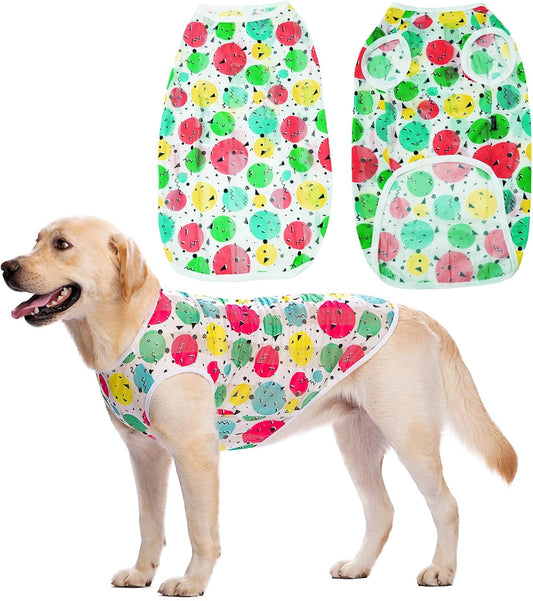 Dog Cooling Shirt for Medium Large Dogs, Breathable Mesh Dog T Shirt with Sun Protection, Lightweight Summer Dog Clothes, Soft Cooling Pajama Vest for Sleeping Walking Outdoor（Circular-30）