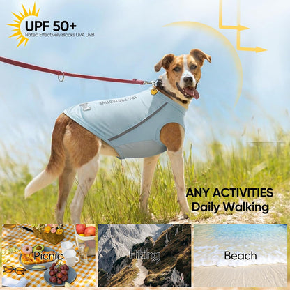 3Pack Sunblock Dog Shirt Breathable Reflective Dog T-Shirt Lightweight Sun Protection Sleeveless Dog T Shirts for Small Medium Large Dogs Perfect for Summer Walks & Outdoor Adventures