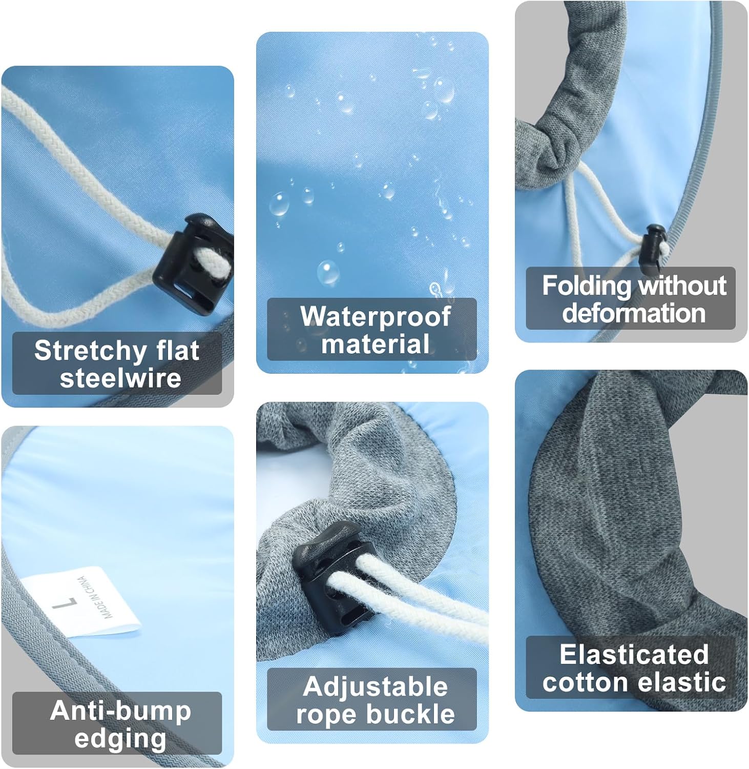 10.5 Inch Adjustable Elizabethan Collar for Cats - Soft & Comfortable Cat Cone Collar to Stop Licking & Scratching, Waterproof & Breathable Pet Cone(Cerulean Blue)